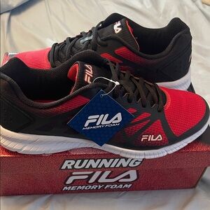 Fila Black and Red Athletic Sneakers